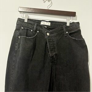 Abercrombie & Fitch‎ Curve Love High Rise Jeans Womens Sz 29/8 Black Criss Cross